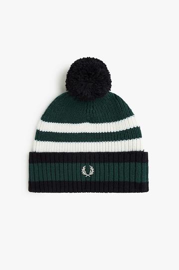 Czapki Beanie Fred Perry Chunky Tipped Męskie Ciemny Zielone | PL 1059VRWD